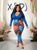 Set din două piese pentru femei, ținută de colanți, set de pantaloni și bluze elegante, cu mâneci lungi, costume de modă de mărime mare, Dropshipping cu ridicata