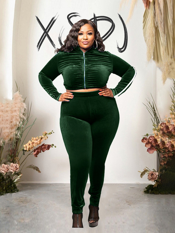 Kétrészes szett női felső és nadrág bársony ruhák téli alkalmi sportruházat, nagy méretű női szett ingyenes kiszállítás tömeges nagykereskedés