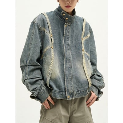 Amerikai vintage farmer dzseki férfi női bő Harajuku bomber felsőruházat pár őszi patchwork alkalmi baseball kabát 2023