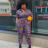 Σετ δύο τεμαχίων Γυναικεία Streetwear Plus Size Ρούχα Μακρυμάνικο πουκάμισο Μπλουζάκι και παντελόνι Σετ φόρμας Jogger Χονδρική Dropshipping