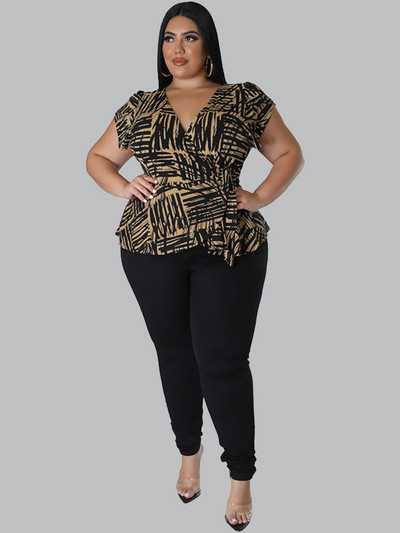 Set două piese ținută pentru femei Top slim fit elegant și pantaloni cu jambiere Costum de vară ținute de sărbători marimi mari Dropshipping cu ridicata