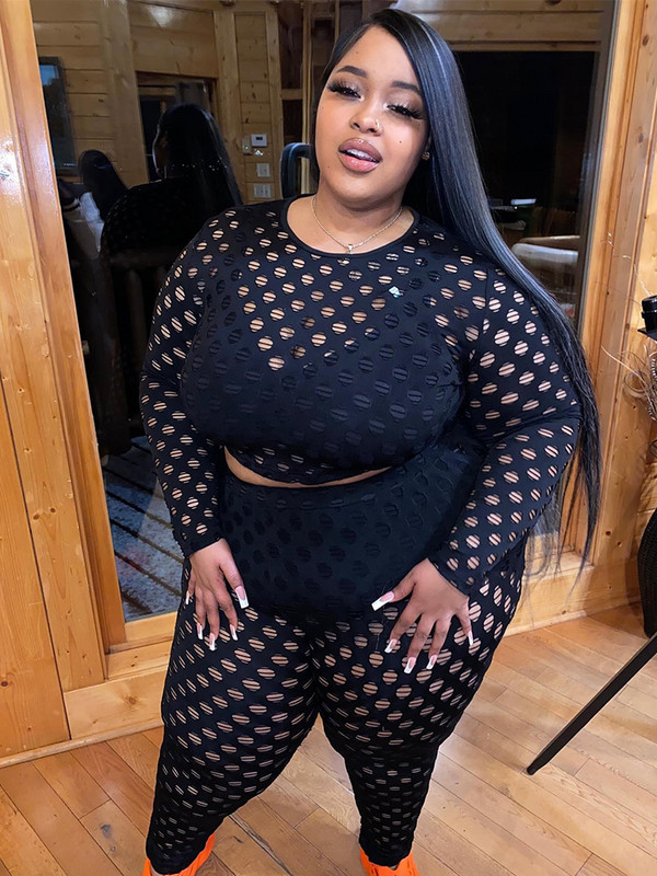 Dviejų dalių rinkiniai moteriškoms kelnėms ir aukščiausio dydžio derantys komplektai naktinio klubo apatinio trikotažo iškirpti skaidrūs juodi seksualūs madingi kostiumai