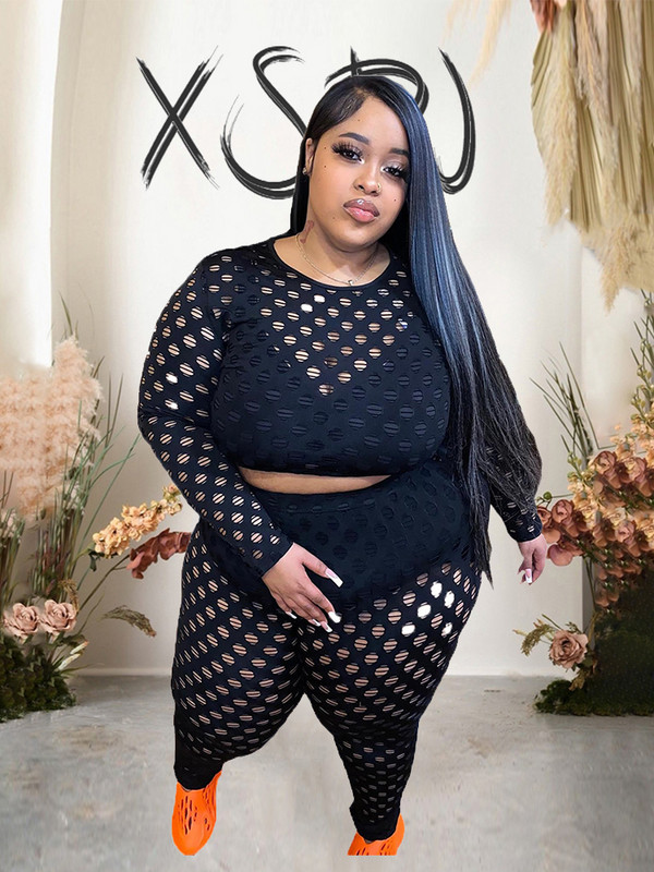 Dviejų dalių rinkiniai moteriškoms kelnėms ir aukščiausio dydžio derantys komplektai naktinio klubo apatinio trikotažo iškirpti skaidrūs juodi seksualūs madingi kostiumai