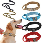 Στρατιωτικό τακτικό κολάρο σκύλου Ισχυρό λουρί κατοικίδιο ζώο Bungee Ανθεκτικά νάιλον κολάρα εκπαίδευσης για κατοικίδια με λαβή Μεγάλα σκυλιά γαλλικό μπουλντόγκ