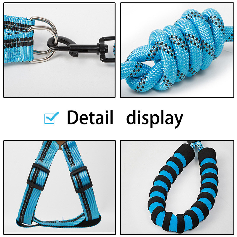 Σετ αντανακλαστικών λουριών για κουτάβι Μικρό μεγάλο σκυλί Σχοινί έλξης λουρί στήθους για κατοικίδια Ρυθμιζόμενο νάιλον γιλέκο Corgi Husky Αφρός λαβής Μόλυβδος