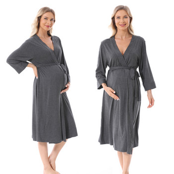 Пижами за бременни и бременни на едро Спално облекло за кърмачки Бременни дрехи за кърмене Дантелена болнична нощна рокля Нощна риза