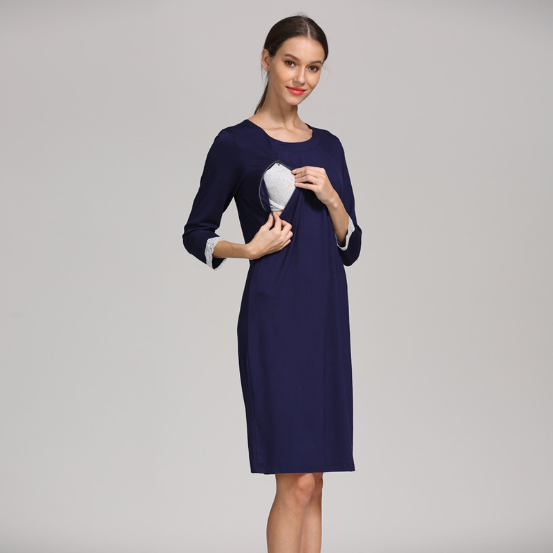 Χονδρική Πιτζάμες εγκυμοσύνης Πυτζάμες Νοσηλευτικής Έγκυος Θηλασμός Ρούχα Δαντέλα Νυχτικό Νυχτικό Φόρεμα Νοσοκομείου