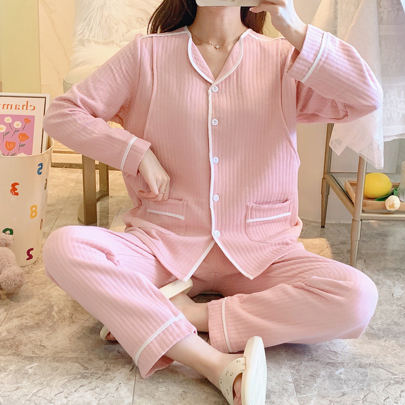 Imbracaminte de izolare Toamna si Iarna Imbracaminte pentru casa postpartum calduroase Femei insarcinate Imbracaminte de maternitate pentru alaptare Piloturi Costum din bumbac