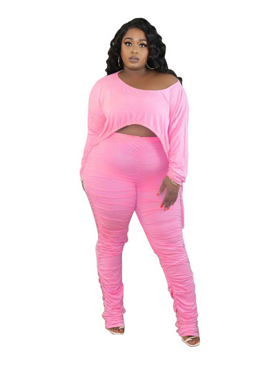 Nagy méretű nappaliruha készletek 2 részes női ruhák hosszú ujjú felső és egymásra rakott nadrág nagy szexi ruhák nagykereskedelmi dropshipping