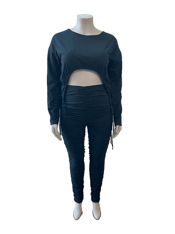 Nagy méretű nappaliruha készletek 2 részes női ruhák hosszú ujjú felső és egymásra rakott nadrág nagy szexi ruhák nagykereskedelmi dropshipping