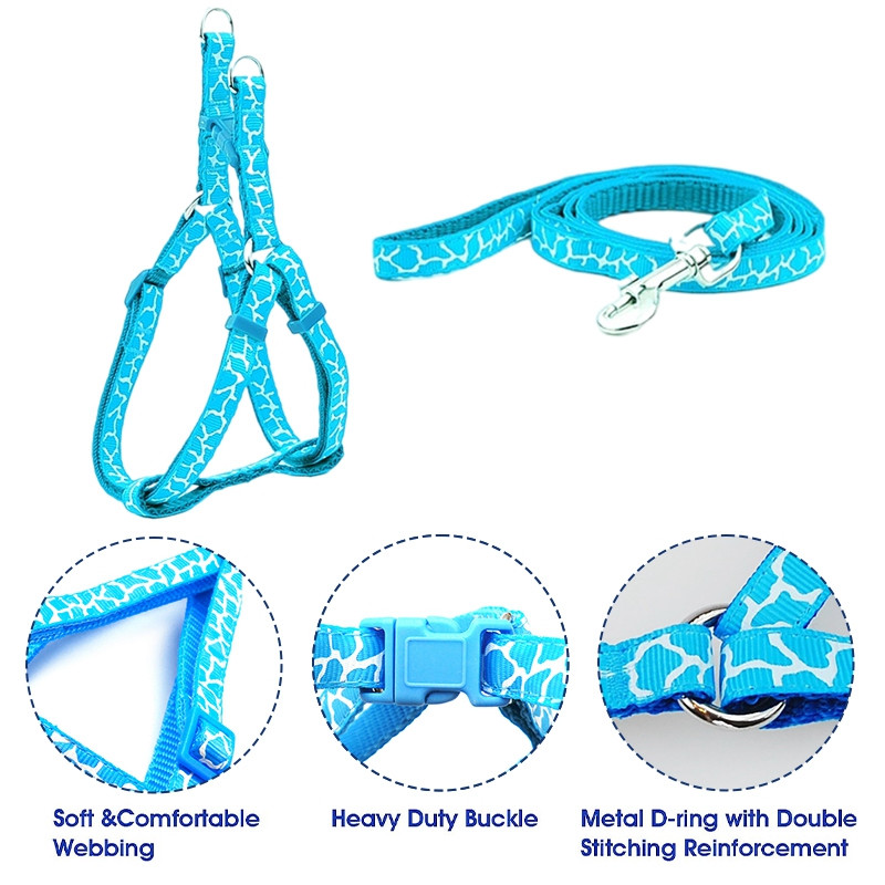 Ham pentru câini, cu inel în D, pentru pisici, cu curele din nailon, set de vestă și lesă, reglabil pentru cățeluș, pentru mers în aer liber, pentru alergare, pentru câini de talie mică, accesorii pentru animale de companie