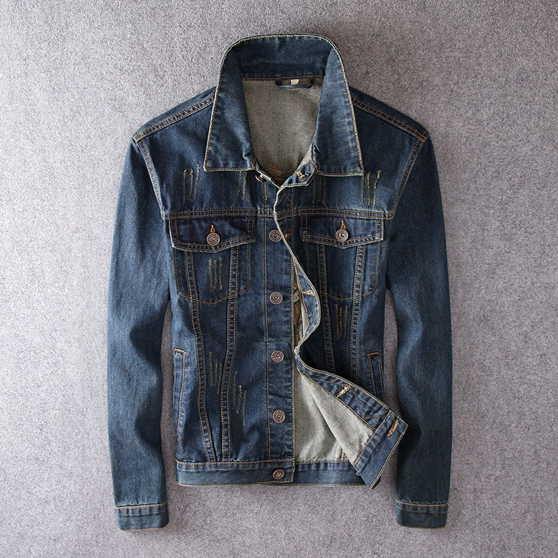 Streetwear Fashion Ανδρικό Μπουφάν Plus Size 6XL Ρετρό Μπλε Ινδικό Κέντημα Σχεδιαστής Casual Τζιν Μπουφάν Ανδρικά Παλτό Hip Hop Chaqueta