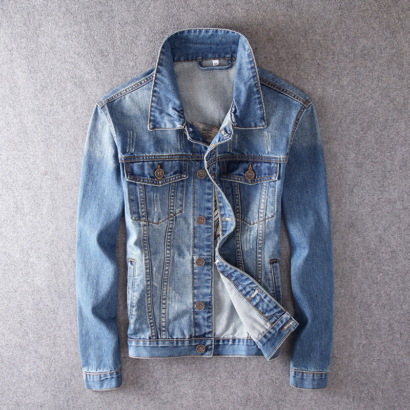 Streetwear Fashion Ανδρικό Μπουφάν Plus Size 6XL Ρετρό Μπλε Ινδικό Κέντημα Σχεδιαστής Casual Τζιν Μπουφάν Ανδρικά Παλτό Hip Hop Chaqueta