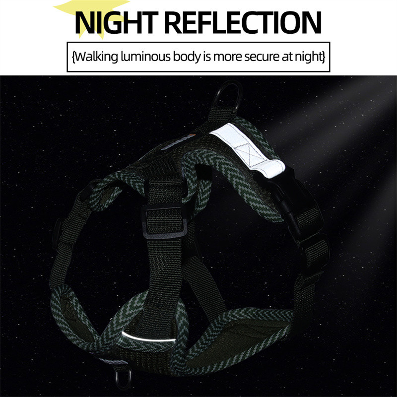 Set de lesă pentru ham pentru câini reflectorizant și respirabil, accesorii pentru plimbare în aer liber pentru animale de companie pentru câini de talie mică, chihuahua, schnauzer, curea de piept pentru cățeluș