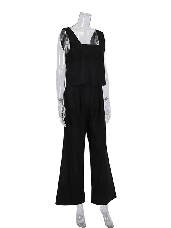 Hiloc 2022 βαμβακερά υπνοδωμάτια Γυναικεία σέξι χαμηλού κοψίματος πιτζάμες φανελάκι Γυναικείο σετ Παντελόνι φαρδύ πόδι Σπίτι κοστούμι εξώπλατο γυναικείο νυχτικό