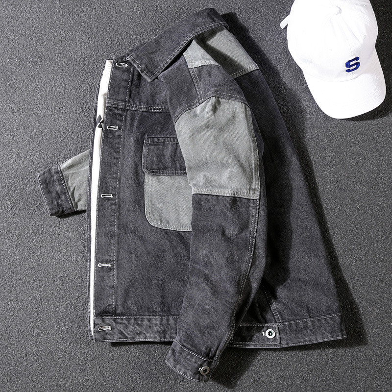 Meeste sinised teksajoped Tavalised teksad jakid lapilised mantlid Meeste puuvillased mustad teksamantlid suvised sügisesed ülerõivad vabaaja mantlid