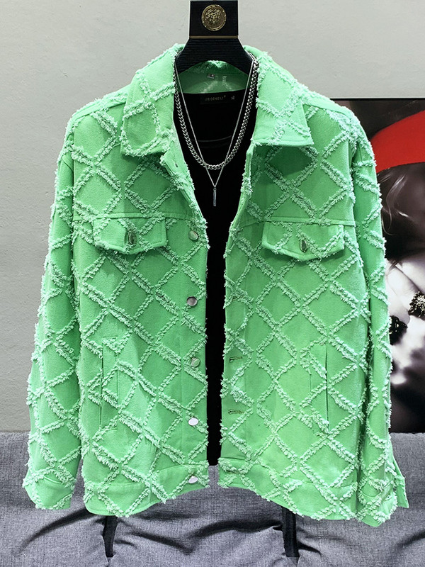 PFHQ 2023 Jachetă de denim de primăvară, de designer la modă, cu găuri sparte, la modă, elegantă, originală, pentru bărbați, haină Fried Street de înaltă calitate