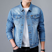 Jachetă casual bărbătească din denim din bumbac stil clasic fashion slim wash blugi vintage blugi îmbrăcăminte de brand pentru bărbați