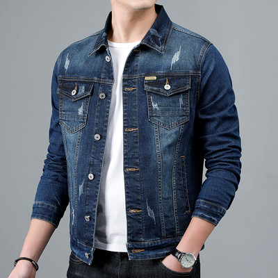 Jachetă casual bărbătească din denim din bumbac stil clasic fashion slim wash blugi vintage blugi îmbrăcăminte de brand pentru bărbați
