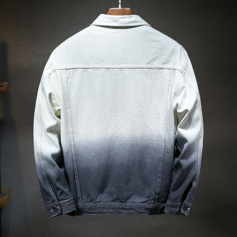 Meeste gradientvärvi jope 2021. aasta kevad/sügis Uus meeste aukudega teksajakk Pestud Meeste Bomberjakid meestele