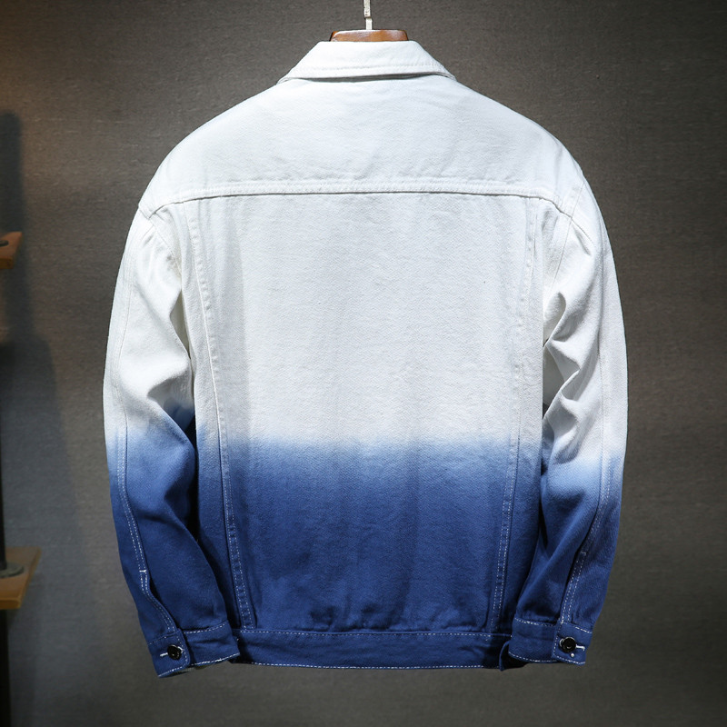 Meeste gradientvärvi jope 2021. aasta kevad/sügis Uus meeste aukudega teksajakk Pestud Meeste Bomberjakid meestele