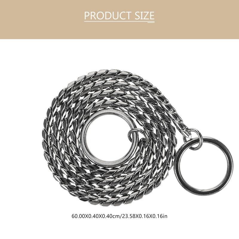 Lanț pentru câini din oțel inoxidabil Colier de sufocare Instrument de decorare pentru câini Plumb Bobina de metal pentru decorare în aer liber