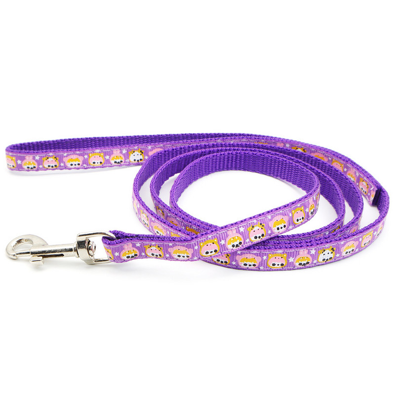 Χαριτωμένο μοτίβο κινουμένων σχεδίων λουρί σκύλου και σετ κολάρου Ρυθμιζόμενος λαιμός με κουδούνια για σκύλο κουταβιού γάτας που περπατά σε εξωτερικούς χώρους σε κολάρο κατά της απώλειας