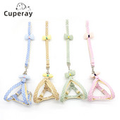 Ρυθμιζόμενο σετ κολάρου και λουριών σκύλου με διακοσμητικό τύπωμα πουά & φιόγκος Ζώνη στήθους κατοικίδιων ζώων Προμήθειες για κουτάβια και γάτες