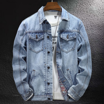 Four Seasons 2023 Jachetă de blugi casual din bumbac pentru bărbați, stil clasic, la modă, subțire, spălată, blugi, haină de marcă masculină