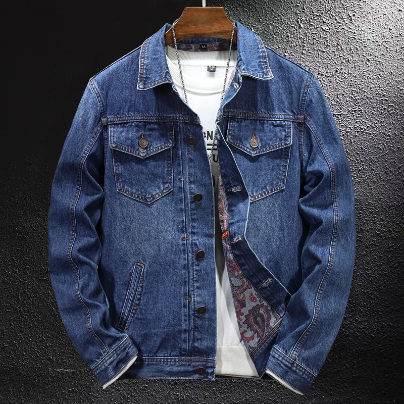 Four Seasons 2023 Jachetă de blugi casual din bumbac pentru bărbați, stil clasic, la modă, subțire, spălată, blugi, haină de marcă masculină