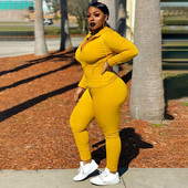 Suures suuruses naiste rõivad sügise pikkade varrukatega jakk Kaheosaline püksikomplekt Jogger dressiülikond Spordikomplekt Hulgimüük Dropshipping