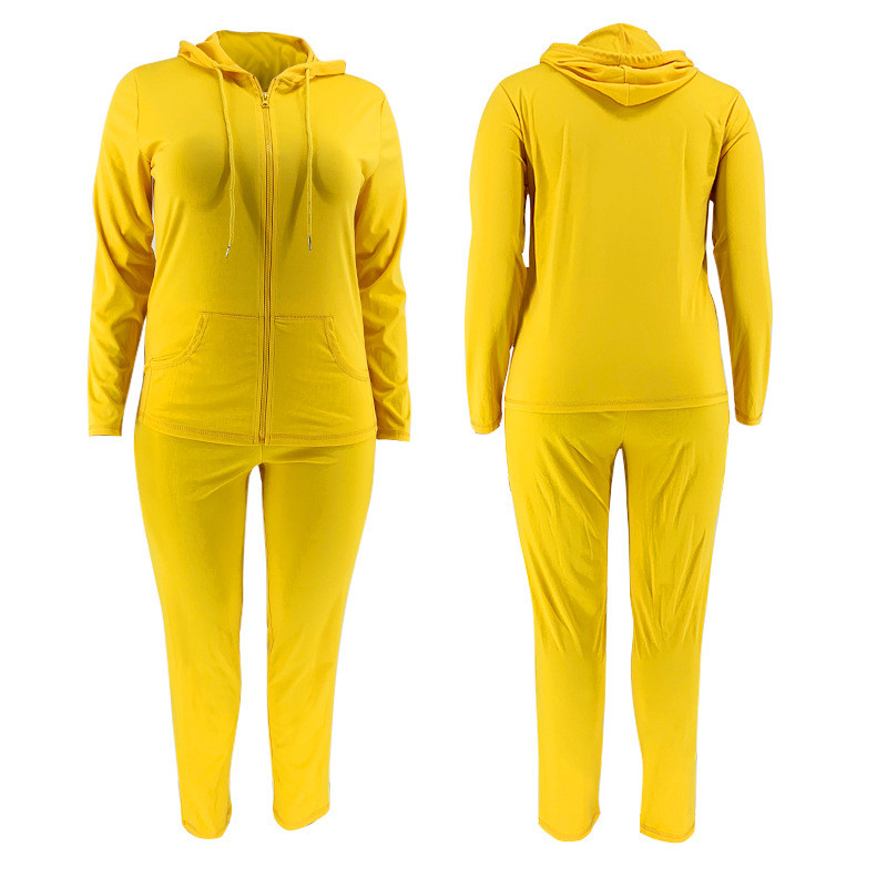 Suures suuruses naiste rõivad sügise pikkade varrukatega jakk Kaheosaline püksikomplekt Jogger dressiülikond Spordikomplekt Hulgimüük Dropshipping