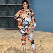 Set de mărime Plus Femei Set din două piese Seturi de top cu mânecă lungă și pantaloni Set de pantaloni de găzduire Leggings Set de trening Dropshipping cu ridicata