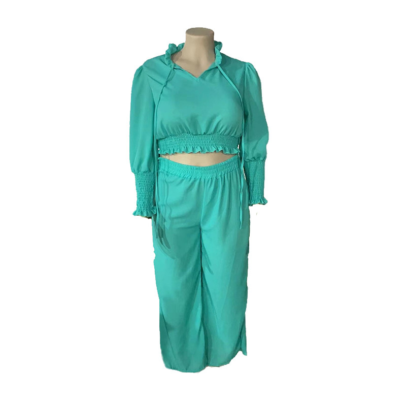 Suures suuruses naisteriiete kaheosaline komplekt, sügis, pikkade varrukatega kärbitud topp ja püksid, 5xl puhkeriiete komplektid, komplektid, hulgimüük