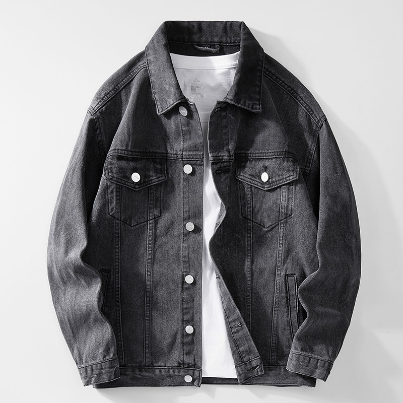 Jachetă nouă de blugi pentru bărbați, vintage, haine de jeans, haine de stradă, la modă, de blugi, pentru bărbați, guler răsturnat, îmbrăcăminte exterioară din bumbac.