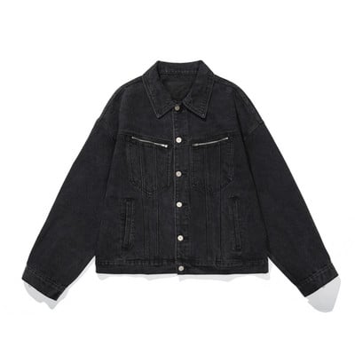 Amerikai vintage farmer dzseki férfiaknak tavaszi nehézipari bő cipzáros kabát uniszex egyetemi alkalmi baseball felsőruházat