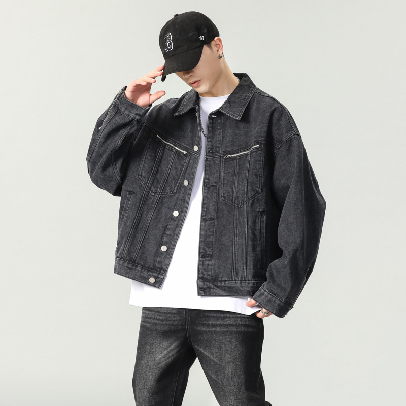 Amerikai vintage farmer dzseki férfiaknak tavaszi nehézipari bő cipzáros kabát uniszex egyetemi alkalmi baseball felsőruházat