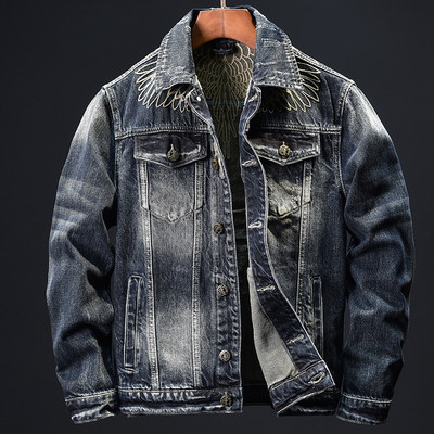Streetwear Fashion Jachetă bărbați Plus Size 4XL Retro Indian Broderie Designer Casual Jachetă Denim Mantoane Hip Hop Jachetă