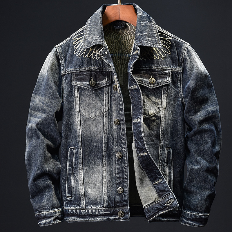 Streetwear Fashion Jachetă bărbați Plus Size 4XL Retro Indian Broderie Designer Casual Jachetă Denim Mantoane Hip Hop Jachetă