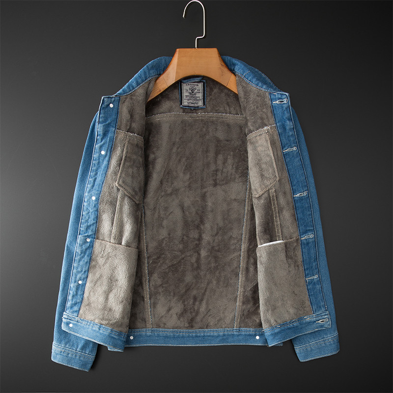 Ανδρικό τζιν μπουφάν Μοντέρνο χειμωνιάτικο ζεστό φλις παλτό Ανδρικά πιο χοντρά ρούχα Μόδα Τζιν μπουφάν Cowboy casual ρούχα Plus μέγεθος 8XL