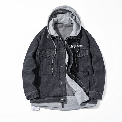 Ανδρικό τζιν μπουφάν Streetwear Hip hop Ανδρικά τζιν μπουφάν με κουκούλα Ανδρικά casual εξωτερικά ενδύματα 2023 Νέο φθινοπωρινό παλτό με λεπτή εφαρμογή M-4XL