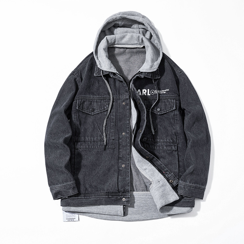 Ανδρικό τζιν μπουφάν Streetwear Hip hop Ανδρικά τζιν μπουφάν με κουκούλα Ανδρικά casual εξωτερικά ενδύματα 2023 Νέο φθινοπωρινό παλτό με λεπτή εφαρμογή M-4XL