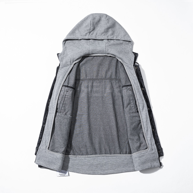 Ανδρικό τζιν μπουφάν Streetwear Hip hop Ανδρικά τζιν μπουφάν με κουκούλα Ανδρικά casual εξωτερικά ενδύματα 2023 Νέο φθινοπωρινό παλτό με λεπτή εφαρμογή M-4XL