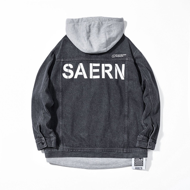 Ανδρικό τζιν μπουφάν Streetwear Hip hop Ανδρικά τζιν μπουφάν με κουκούλα Ανδρικά casual εξωτερικά ενδύματα 2023 Νέο φθινοπωρινό παλτό με λεπτή εφαρμογή M-4XL