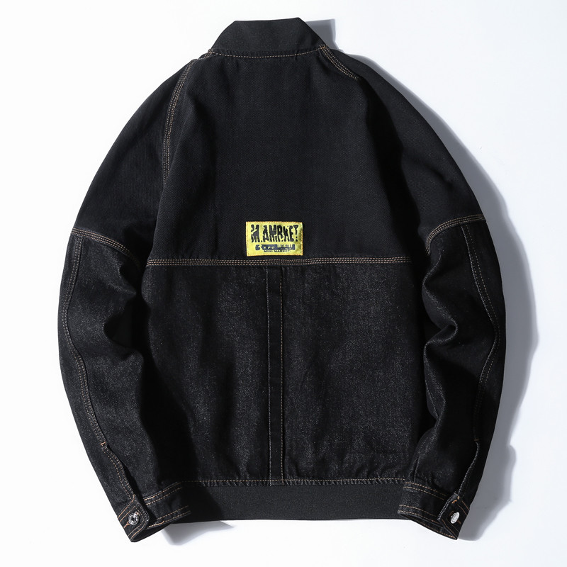 Φθινοπωρινό νέο μονόχρωμο τζιν μπουφάν Ανδρικό Loose Fat Plus Size Ανδρικό μπουφάν Casual Fashion Φθινοπωρινό τζιν μπουφάν Ανδρικά τζιν