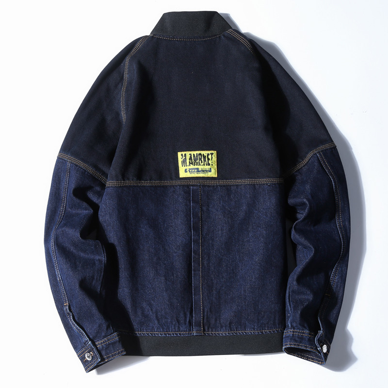 Φθινοπωρινό νέο μονόχρωμο τζιν μπουφάν Ανδρικό Loose Fat Plus Size Ανδρικό μπουφάν Casual Fashion Φθινοπωρινό τζιν μπουφάν Ανδρικά τζιν