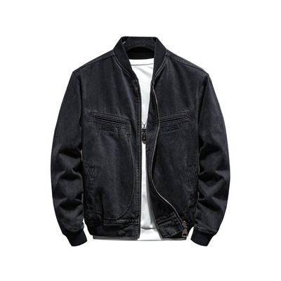 2021 sügis uus meeste teksajakk mood casual vaba O-kaelusega teksajakk klassikaline must retro puuvillane jakk meeste bränd