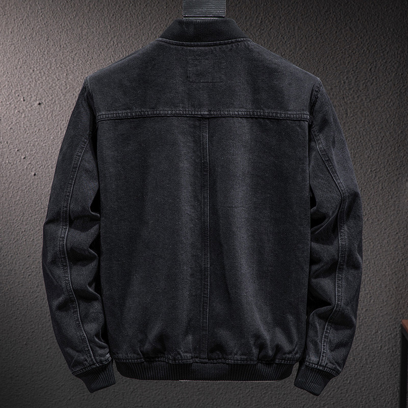 2021 sügis uus meeste teksajakk mood casual vaba O-kaelusega teksajakk klassikaline must retro puuvillane jakk meeste bränd