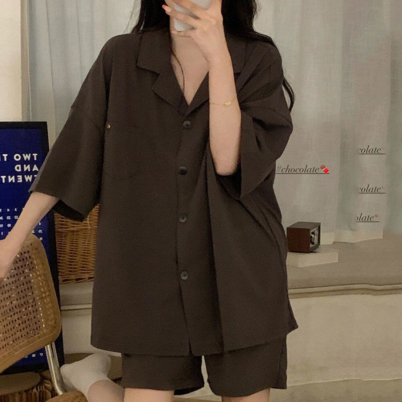 Uustulnukad vabaaja magamisriided, hallid naisteriided, suvised lühikeste varrukatega vaba aja pidžaamakomplektid, kodukandjad, püksid, pidžaamakomplektid