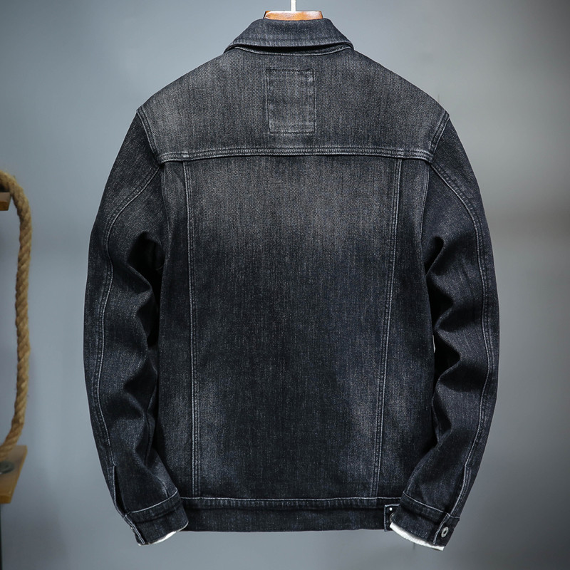 Jachetă de blugi pentru bărbați, iarnă caldă, ocazională, jachetă de cowboy în stil coreean pentru bărbați.
